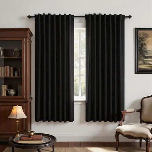 Vista 99 de KOUFALL - Cortinas de medio estilo francés de lino para ventana, juego de 2 cortinas cortas de 40 pulgadas de longitud, para privacidad, cortinas