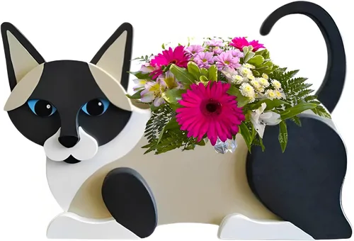 Vista 44 de Macetero de flores para perros, regalos para mujeres, bonitas macetas de PVC para perros, macetas para interiores y exteriores, maceta de jardín