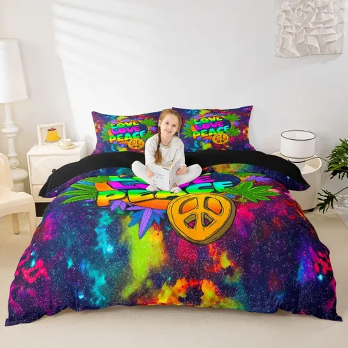 Vista 16 de Erosebridal Funda de edredón lavanda para niños, niñas, adultos, mujeres, funda de edredón de árboles verdes, tamaño individual, juego de ropa