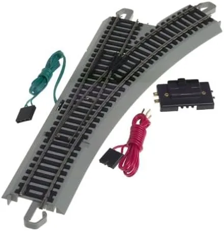Vista 2 de Bachmann Trenes - A presión E-Z TRACK REMOTE TURNOUT - DERECHO (1tarjeta) - Riel Níquel plateado con plataforma gris - Escala HO