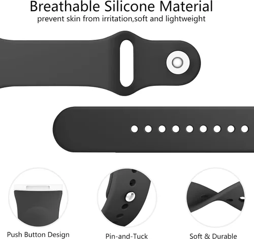 Vista 4 de Correa compatible con Fitbit Sense 2 / Sense Bands, Fitbit Versa 4 / Versa 3 bandas para mujeres y hombres, correa de repuesto de silicona suave