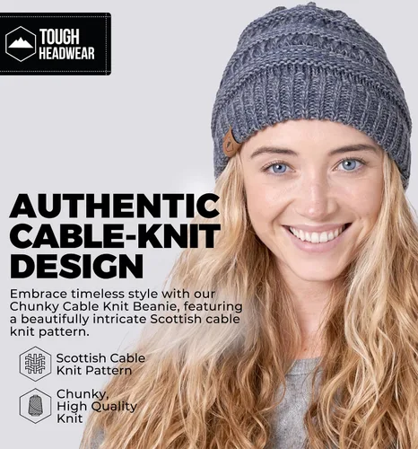 Vista 14 de Gorro de punto para mujer, cálido y suave, elástico, para clima frío de Tough Headwear