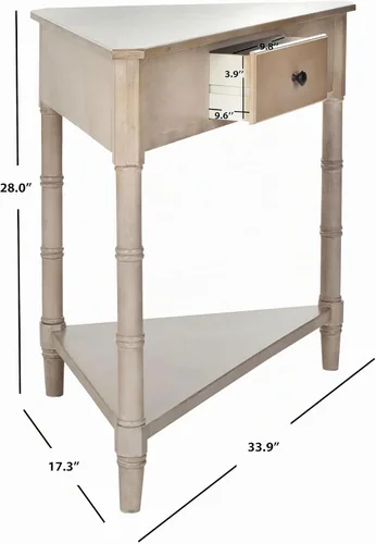 Vista 3 de SAFAVIEH Gomez AMH5709A - Mesa auxiliar esquinera de madera, 33.1 pulgadas, gris vintage