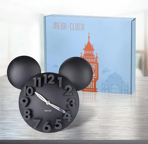 Vista 6 de Reloj de pared con diseño de Mickey Mouse y números en 3D, de la marca LOCOMO