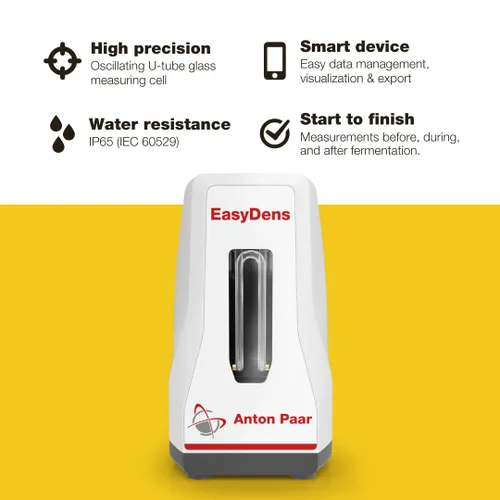 Vista 2 de EasyDens - Hidrómetro digital de Anton Paar - Habilitado para Bluetooth para una medición precisa de alcohol, azúcar y extractos Probador rápido