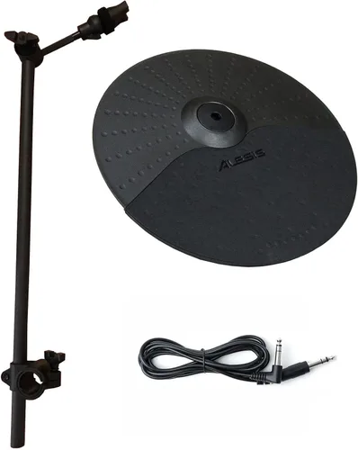 Vista 7 de Alesis Nitro/Nitro Max Platillo de 10 pulgadas con brazo de platillo de 13 pulgadas y cable de conexión Silverline Audio de 10 pies