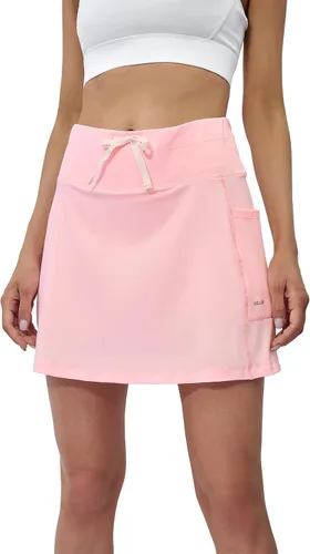 Vista 2 de MELOO Falda deportiva de tenis para mujer, cintura alta, falda pantalón de golf para verano, para correr, casual, entrenamiento, 4 bolsillos