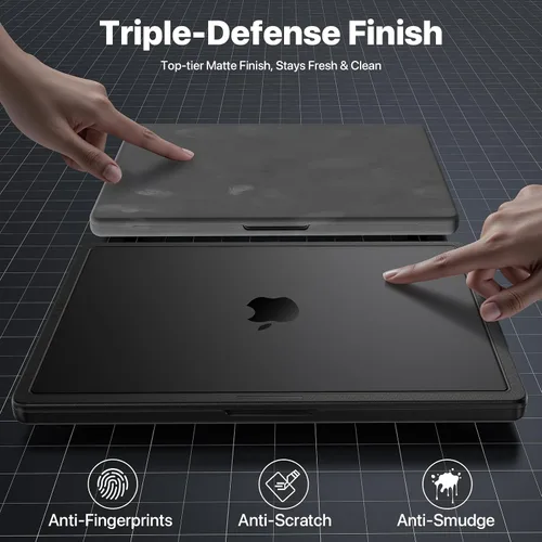 Vista 5 de Soonjet Anti-Crack para MacBook Pro de 14 pulgadas Funda 2025-2021 M5 M4 M3 M2 M1 Pro/Max 100% Color Oficial Funda Protectora de Carcasa Dura