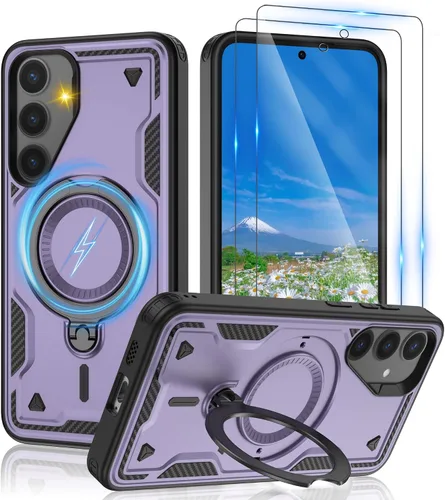 Vista 123 de Gritup fro Funda para Google Pixel 9A, funda protectora magnética de grado militar compatible con Mag-Safe, 2 protectores de pantalla HD, soporte