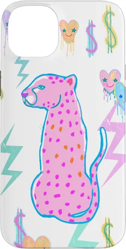 Vista 15 de iPhone 16 Preppy Art Cheetah, Pink Cheetah, Preppy Art Estética Funda