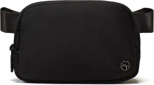 Vista 24 de Bolsa de Cinturón Pander para Mujeres, Riñoneras de Moda, Bolsas Cruzadas, Bolsa de Cinturón con Correa Ajustable, Negro, Talla única, Sólido