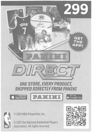 Vista 2 de 2020-21 Panini Stickers #299 Davis Bertans Official NBA Basketball Album Sticker Measuring 2.75 inch tall X 2 inches wide in Raw