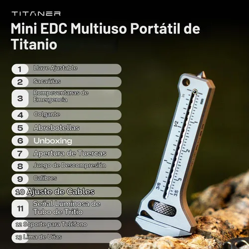 Vista 5 de TiSpanner 2.0 Llave ajustable de titanio multiherramienta