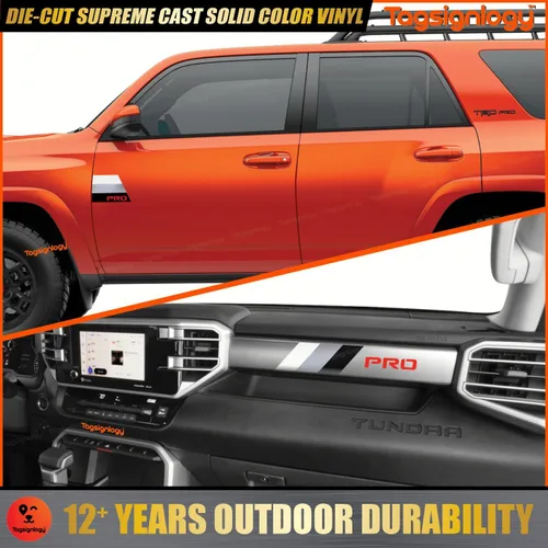 Vista 6 de Paquete combinado, calcomanía de vinilo a rayas tricolor, clásica, retro, para decoración de bricolaje, compatible con Tacoma 4Runner Tundra Rav4