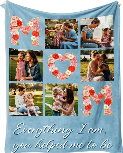 Vista 36 de D-Story Manta personalizada con foto, entrega al día siguiente, hecha en EUA, Manta de collage personalizada, haz una manta personalizada