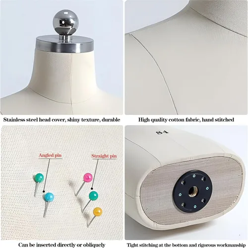 Vista 3 de Maniquí de costura ajustable con ruedas – Altura ajustable Forma S Modelo 80, pantalla de sastre estable y móvil para diseñadores y creadores de moda