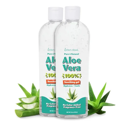 Vista 9 de Eden Dews Gel orgánico de aloe vera 100% puro y natural, hidratante, cuidado de la piel y el cabello, fabricado en Estados Unidos, sin perfume