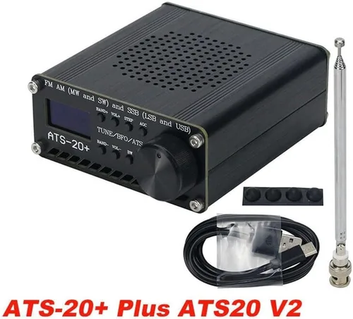 Vista 2 de ATS-20 Plus V2 SI4732 Receptor de radio de banda completa, FM AM LW SW receptor de banda mundial con altavoz, antena, receptor de radio portátil
