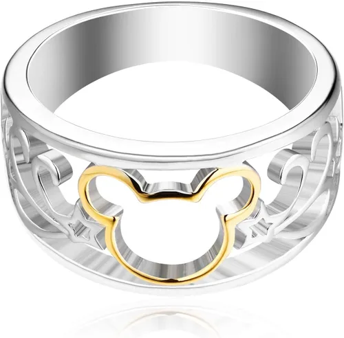 Vista 2 de JO WISDOM Anillo de ratón chapado en plata de ley 925 y oro amarillo