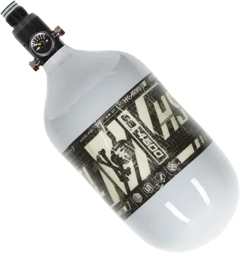 Vista 3 de HK Army 68ci 4500psi HPA Paintball Tanque - HSTL Fibra de Carbono - Gris