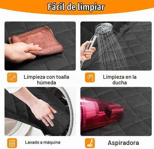 Vista 5 de Kytely Funda de asiento de coche para perro, tamaño XL, funda de asiento de perro resistente para asiento trasero, hamaca antideslizante 100% Negro