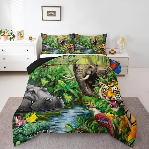 Vista 36 de Juegos de ropa de cama de piel de vaca con patchwork, edredón con estampado de piel de vaca, juego de edredón de animales de granja para niños