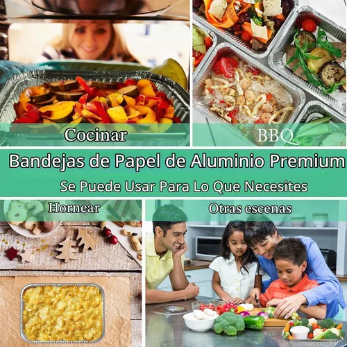 Vista 4 de WANBAO 30 piezas de moldes desechables de papel de aluminio para hornear, cuadrados de 8" X 8" X 2" pulgadas, preparación de comida para catering