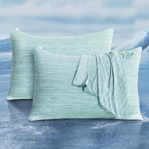 Vista 22 de LUXEAR Fundas de almohada refrescantes para durmientes acalorados, Arc-Chill Q-Max de doble cara mejorada > 0.5 Funda de almohada de satén