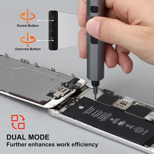 Vista 6 de SHARDEN Mini destornillador eléctrico, kit de destornillador eléctrico pequeño 29 en 1 con 24 puntas magnéticas, herramienta de reparación