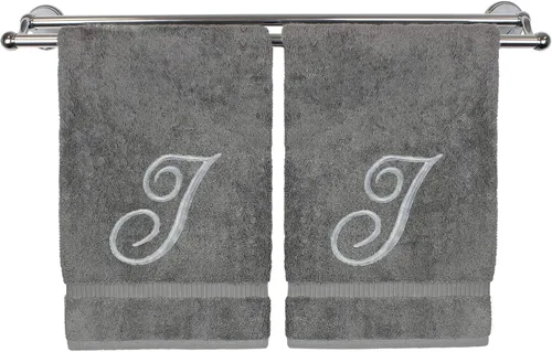 Vista 100 de Toalla de mano con monograma, regalo personalizado, 16 x 30 pulgadas, extra absorbente, 100% algodón turco, acabado de rizo suave, para baño, cocina