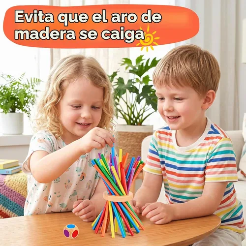 Vista 4 de Montessori - Juego de mesa de madera con 42 palos para niños de 3 a 5 años