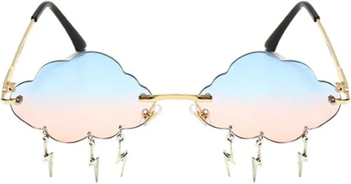 Vista 2 de ENTHYI Cloud Lightning - Lentes de sol para mujereshombres, sin marco, para fiesta, sin montura