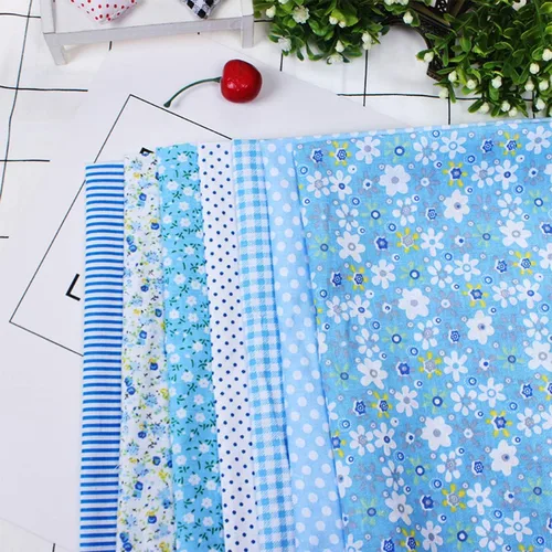 Vista 6 de Paquete de tela de algodón de bricolaje de 19.7 x 19.7 pulgadas, 7 patrones diferentes, cuadrados de material de patchwork para coser acolchados