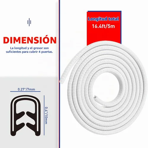 Vista 5 de Protectores de borde de puerta de automóvil, protector de sello de goma en forma de U, borde de puerta, protección para la mayoría de los Blanco