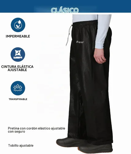 Vista 3 de FROGG TOGGS Pantalón de lluvia clásico Pro Action impermeable transpirable para hombre Negro