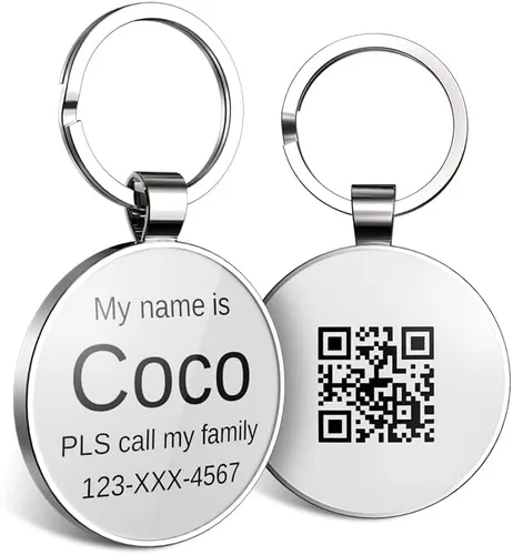 Vista 15 de Etiquetas de perro QR personalizadas para mascotas, etiquetas de identificación de código QR, etiquetas de identificación de mascotas inteligentes