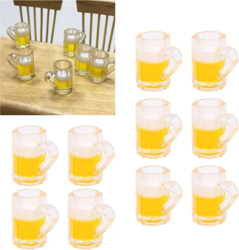 Vista 6 de 10 mini tazas de cerveza de plástico de 1 onza, vasos de chupito pequeños con asas, vasos transparentes reutilizables para degustación de cerveza