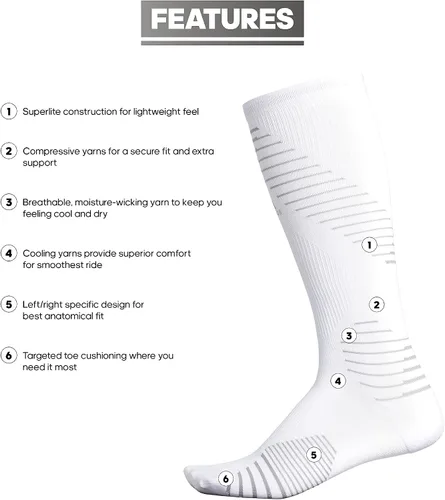 Vista 2 de adidas Calcetines para correr sobre la pantorrilla (OTC) para adultos (1 par)