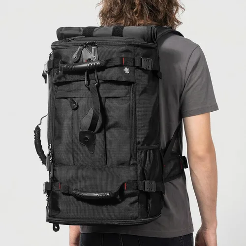 Vista 8 de YOUMIAN Mochila de gran capacidad para viajes, senderismo, deportes, bolsa de lona convertible duradera para portátil y avión