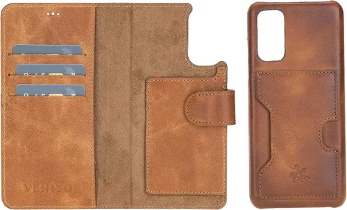 Vista 129 de Venito Florence - Funda de piel compatible con Samsung Galaxy S9, extra segura con bloqueo RFID, cartera desmontable para teléfono (gris decolorado)