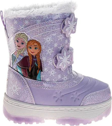 Vista 2 de Disney Frozen Elsa and Anna Snowflakes - Girls Insulated Warm Waterproof Winter Snow Boots (Toddler-Little Kid)