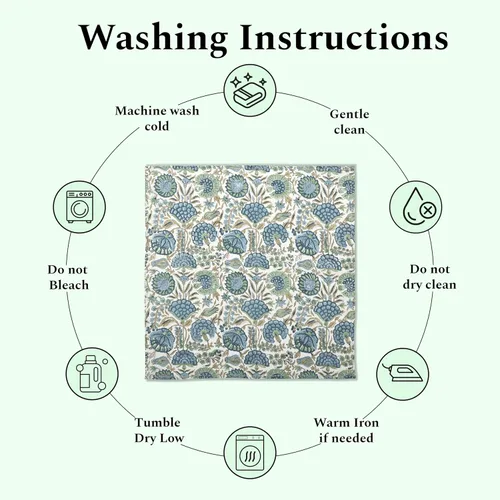 Vista 6 de Ridhi - Servilletas de 100 % algodón con estampado de espárragos verdes de 18 x 18 pulgadas (juego de 4) servilletas de cocina reutilizables