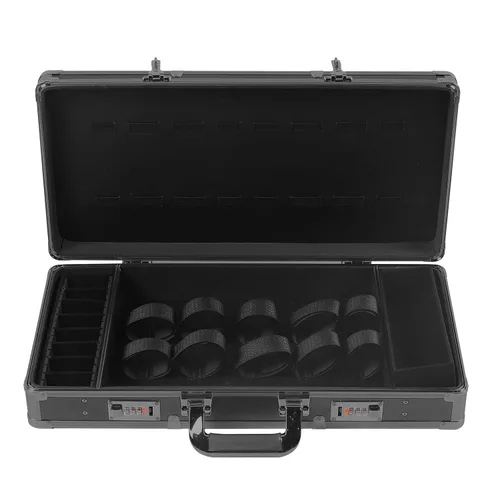 Vista 5 de TFCFL Estuche de peluquero profesional, kit de herramientas de peluquería negra, caja de herramientas portátil para estilista de viajes con Negro MM