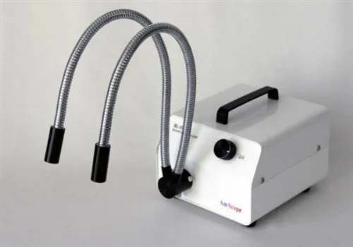 Vista 2 de AmScope Accesorio dual de la fibra óptica del cuello de cisne de FB-YL para los iluminadores del microscopio
