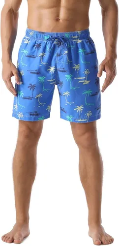 Vista 3 de Nonwe Traje de baño para hombre, de secado rápido, retro, suave, lavado con cordón