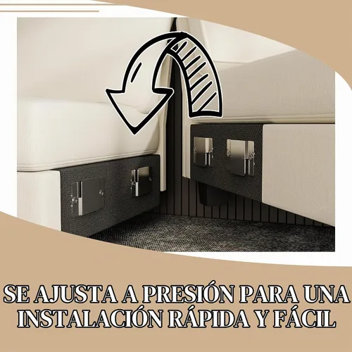 Vista 4 de Furniwell - Sofá seccional convertible, juego de sofá de 4 plazas para sala de estar en forma de U, sofá modular moderno de tela con chaise doble