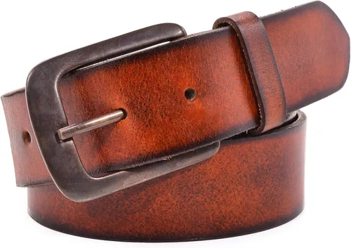 Vista 3 de PUZO Cinturón de cuero de grano completo de 1.496in de ancho para hombre
