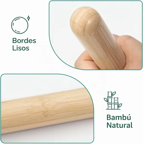 Vista 3 de Varilla de masaje de bambú - Rodillo para moldear el cuerpo, herramienta de masaje Guasha para relajar los músculos