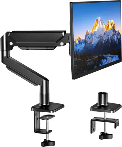 Vista 8 de Soporte para dos monitores para pantallas de 13 a 32 pulgadas, brazo de monitor con resorte de gas con giro, inclinación, rotación, altura