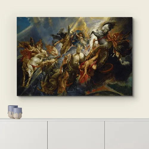 Vista 3 de wall26 - Pintura al óleo de La Caída de Faetón de Peter Paul Rubens - Estilo barroco - Ángeles, católico, cristianismo - Arte en lienzo